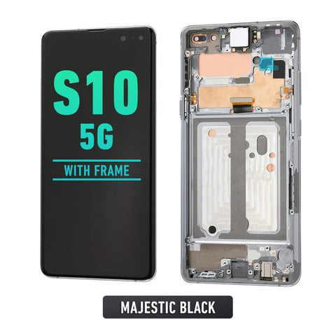 Samsung Galaxy S10 5G OLED Screen Assembly Replacement With Frame (Refurbished) (Majestic Black)