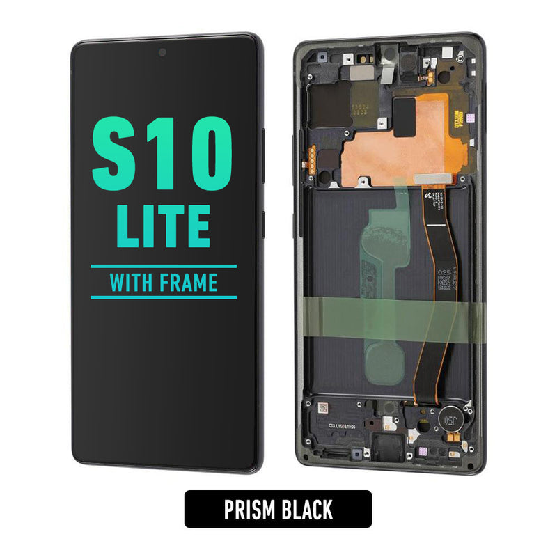 Samsung Galaxy S10 Lite OLED Screen Assembly Replacement With Frame (Refurbished) (Prism Black)