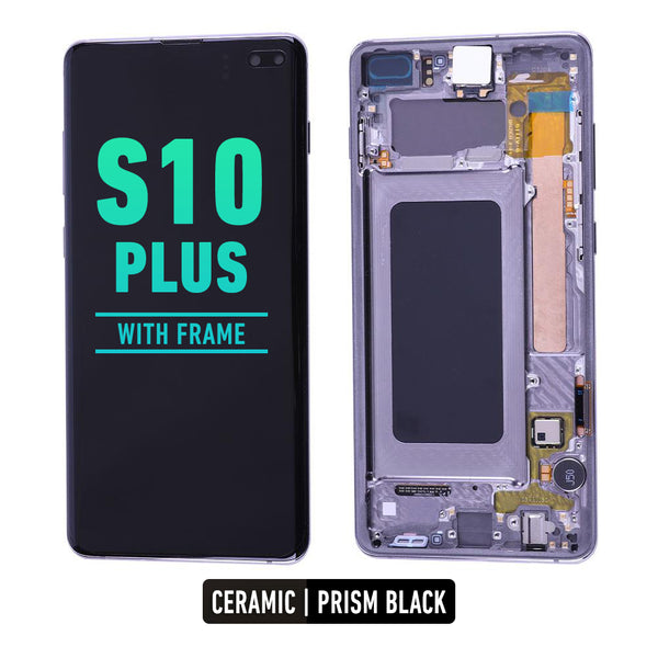Samsung Galaxy S10 Plus OLED Screen Assembly Replacement With Frame (Refurbished) (Ceramic / Prism Black)