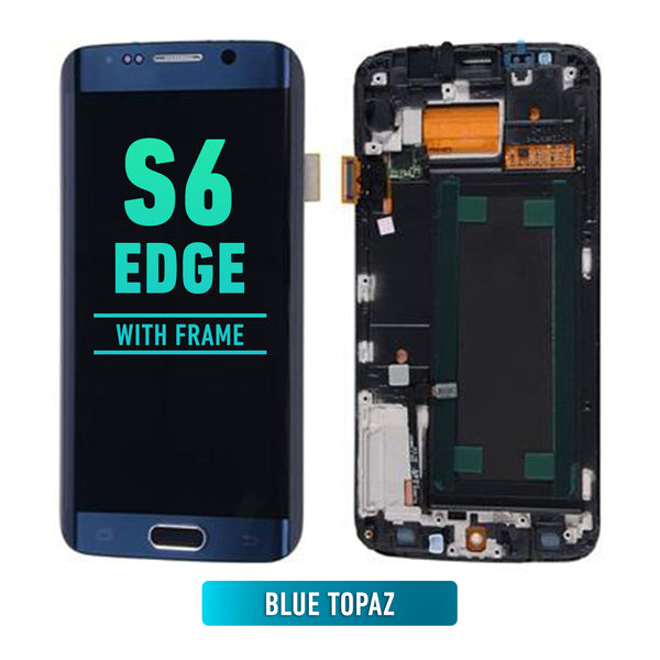 Samsung Galaxy S6 Edge OLED Screen Assembly Replacement With Frame (AT&T / T-Mobile / International) (Premium) (Blue Topaz)