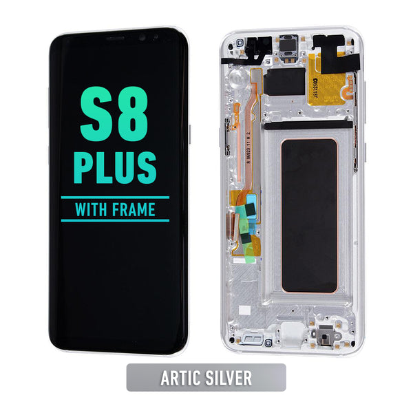 Samsung Galaxy S8 Plus OLED Screen Assembly Replacement With Frame (Refurbished) (Arctic Silver)