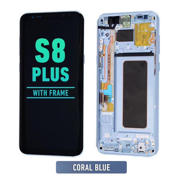 Samsung Galaxy S8 Plus OLED Screen Assembly Replacement With Frame (Refurbished) (Coral Blue)
