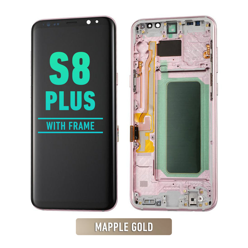 Samsung Galaxy S8 Plus OLED Screen Assembly Replacement With Frame (Refurbished) (Maple Gold)