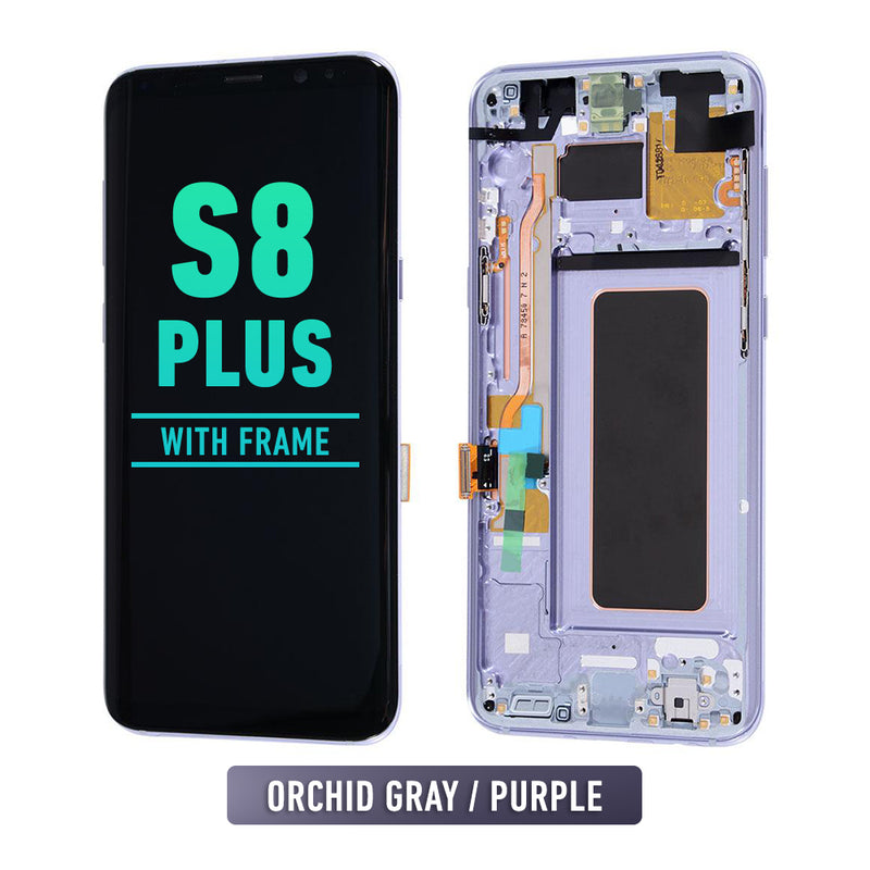 Samsung Galaxy S8 Plus OLED Screen Assembly Replacement With Frame (Refurbished) (Orchid Gray / Purple)