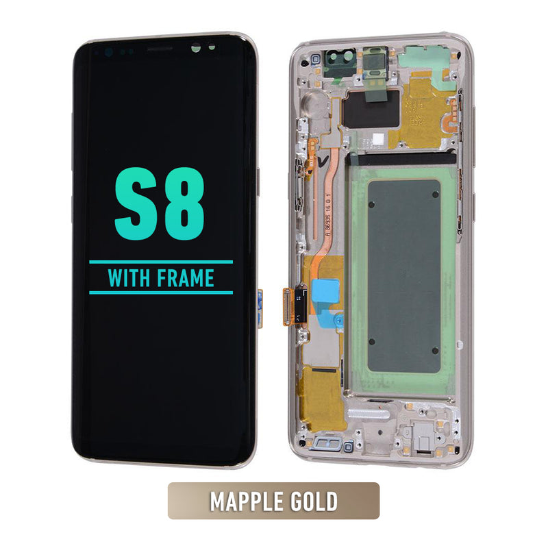 Samsung Galaxy S8 OLED Screen Assembly Replacement With Frame (Refurbished) (Maple Gold)