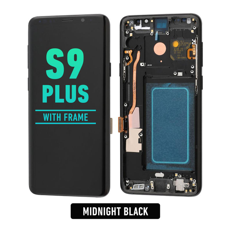 Samsung Galaxy S9 Plus OLED Screen Assembly Replacement With Frame (Refurbished) (Midnight Black)