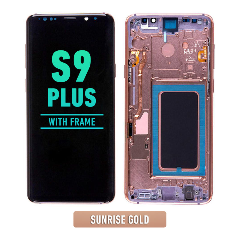 Samsung Galaxy S9 Plus OLED Screen Assembly Replacement With Frame (Refurbished) (Sunrise Gold)