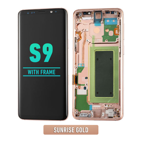 Samsung Galaxy S9 OLED Screen Assembly Replacement With Frame (Refurbished) (Sunrise Gold)