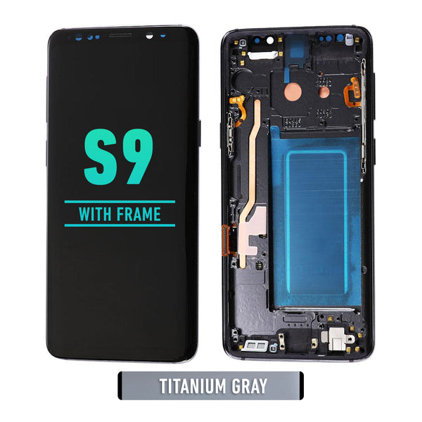 Samsung Galaxy S9 OLED Screen Assembly Replacement With Frame (Refurbished) (Titanium Gray)