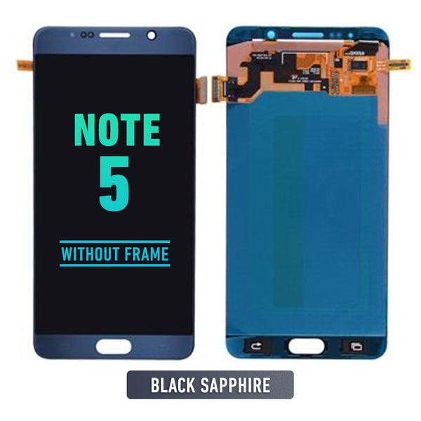 Samsung Galaxy Note 5 OLED Screen Assembly Replacement Without Frame (Refurbished) (Black Sapphire)