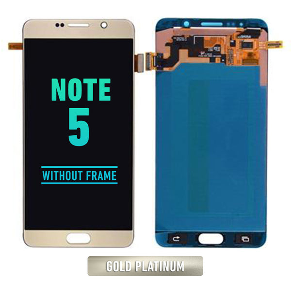 Samsung Galaxy Note 5 OLED Screen Assembly Replacement Without Frame (Refurbished) (Gold Platinum)