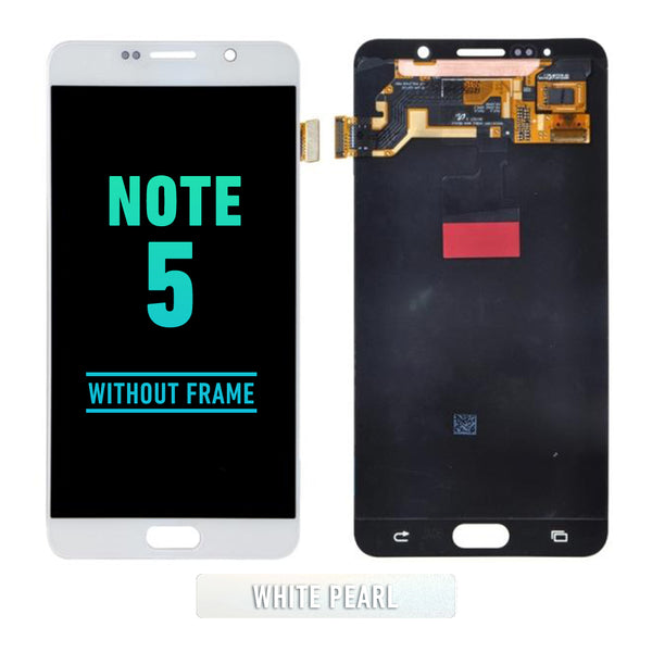Samsung Galaxy Note 5 OLED Screen Assembly Replacement Without Frame (Refurbished) (White Pearl)