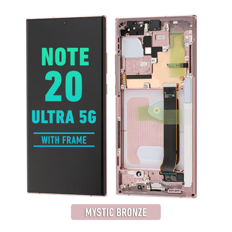 Samsung Galaxy Note 20 Ultra 5G OLED Screen Assembly Replacement With Frame (Refurbished) (Mystic Bronze)