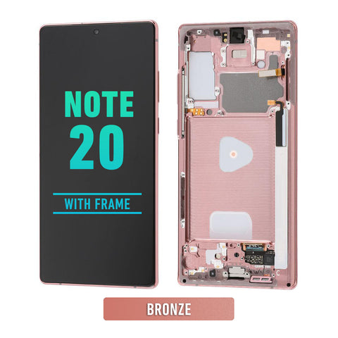 Samsung Galaxy Note 20 OLED Screen Assembly Replacement With Frame (Refurbished) (Mystic Bronze)