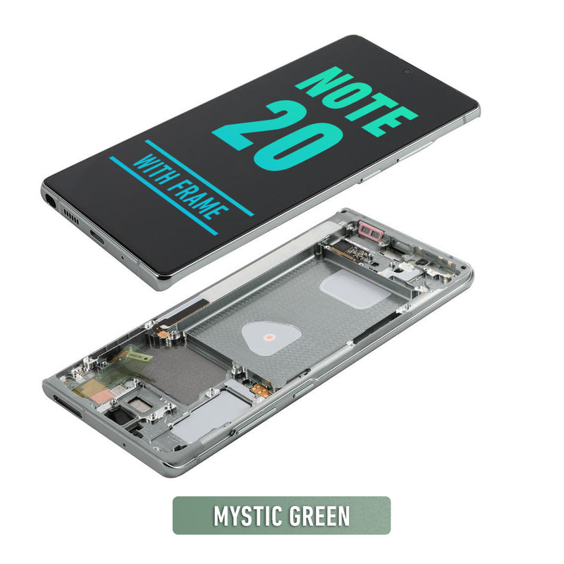 Samsung Galaxy Note 20 OLED Screen Assembly Replacement With Frame (Refurbished) (Mystic Green)