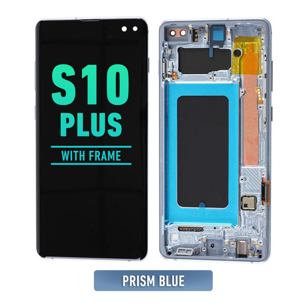 Samsung Galaxy S10 Plus OLED Screen Assembly Replacement With Frame (Refurbished) (Prism Blue)