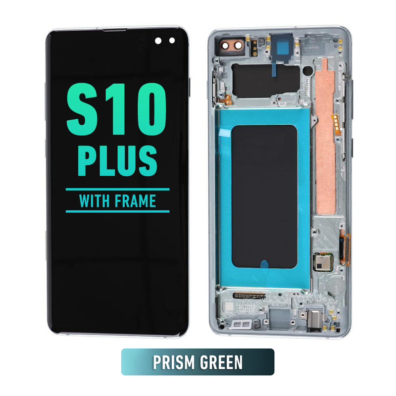 Samsung Galaxy S10 Plus OLED Screen Assembly Replacement With Frame (Refurbished) (Prism Green)