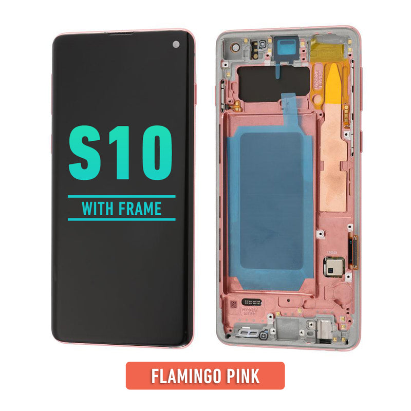 Samsung Galaxy S10 OLED Screen Assembly Replacement With Frame (Refurbished) (Flamingo Pink)
