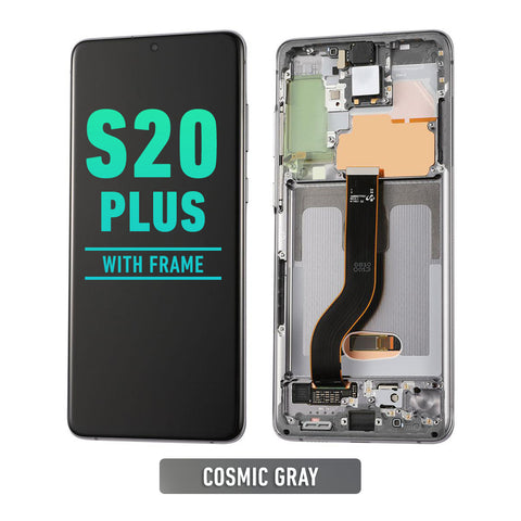 Samsung Galaxy S20 Plus 5G OLED Screen Assembly Replacement With Frame (Compatible with All Carriers) (Refurbished) (Cosmic Gray)