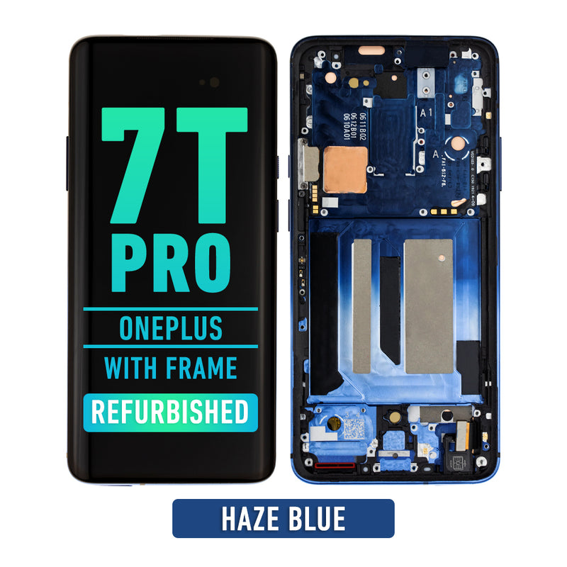 OnePlus 7T Pro OLED Screen Assembly Replacement With Frame (Refurbished) (Haze Blue)