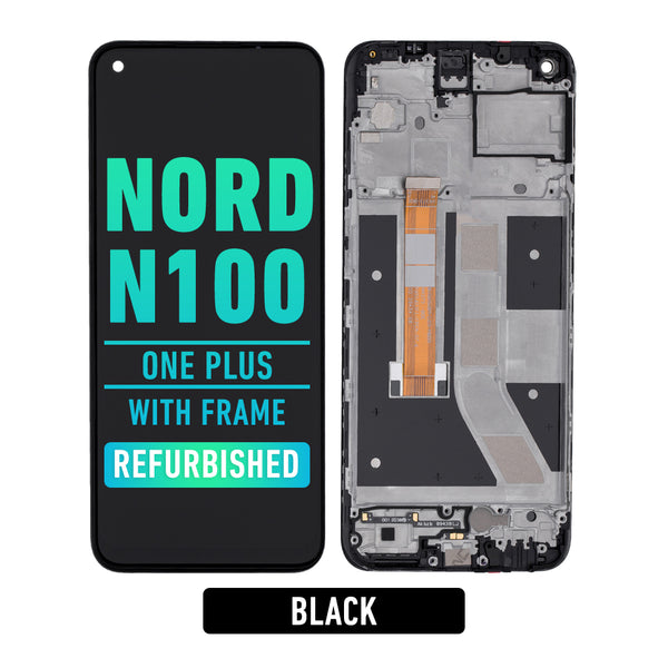OnePlus Nord N100 LCD Screen Assembly Replacement With Frame (Refurbished) (Black)