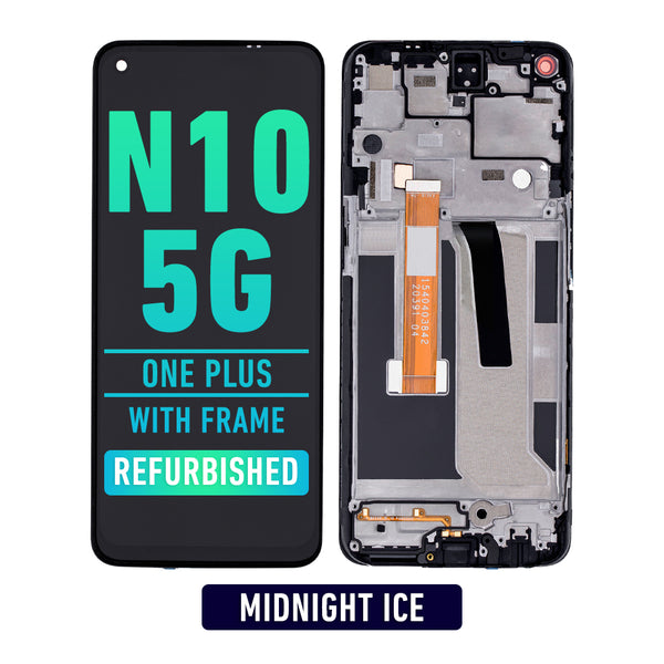 OnePlus Nord N10 5G OLED Screen Assembly Replacement With Frame (Refurbished) (Midnight Ice)