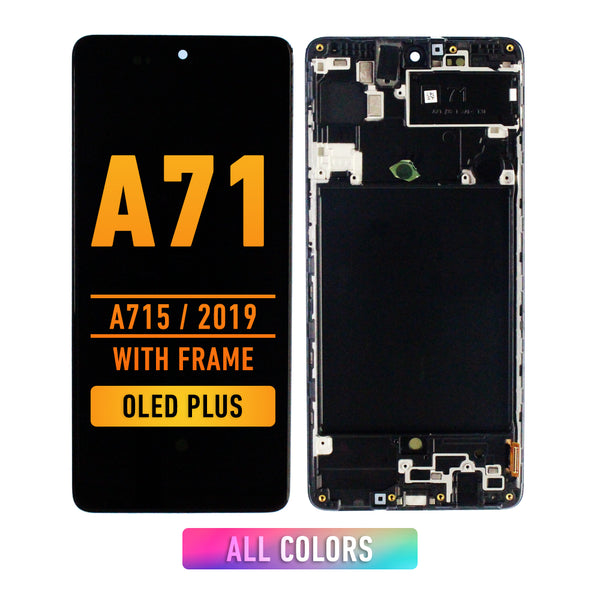 Samsung Galaxy A71 (A715 / 2019) OLED Screen Assembly Replacement With Frame (Black) (OLED PLUS)