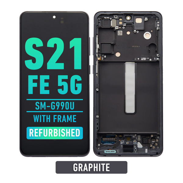 Samsung Galaxy S21 FE 5G OLED Screen Assembly Replacement With Frame (G990U) (NORTH AMERICA VERSION) (Refurbished) (Graphite)