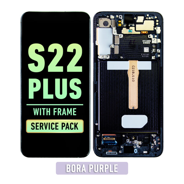 Samsung Galaxy S22 Plus OLED Screen Assembly Replacement With Frame (Service Pack) (Bora Purple)