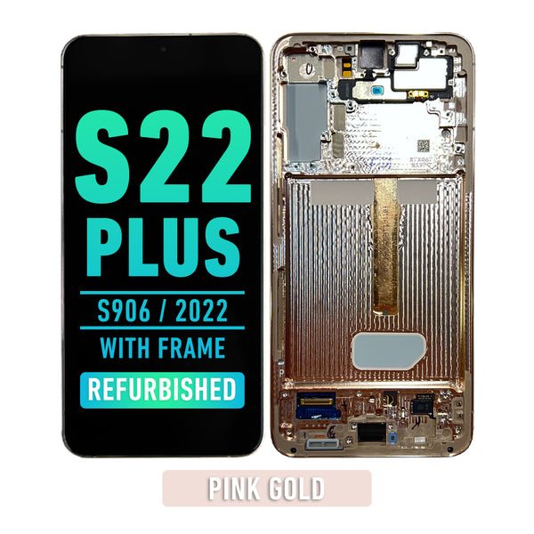 Samsung Galaxy S22 Plus OLED Screen Assembly Replacement With Frame (Refurbished) (Pink Gold)