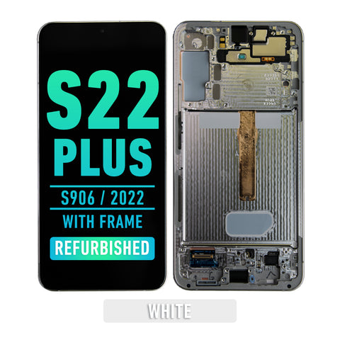 Samsung Galaxy S22 Plus OLED Screen Assembly Replacement With Frame (Refurbished) (White)