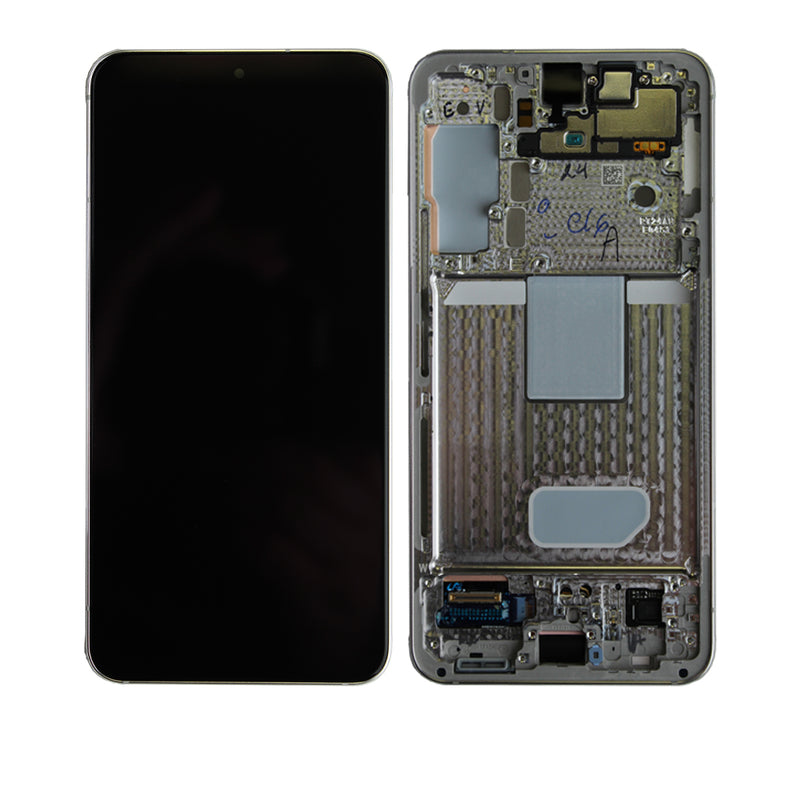 Samsung Galaxy S22 5G OLED Screen Assembly Replacement With Frame (Refurbished) (White)