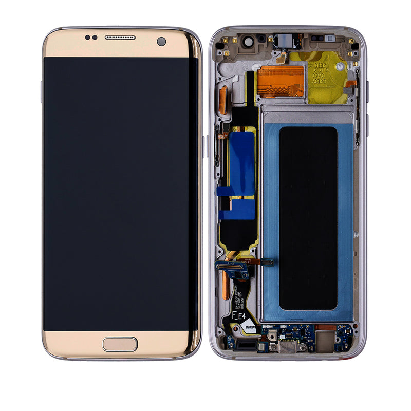 Samsung Galaxy S7 Edge OLED Screen Assembly Replacement With Frame (INT Version) (Incell) (Gold Platinum)