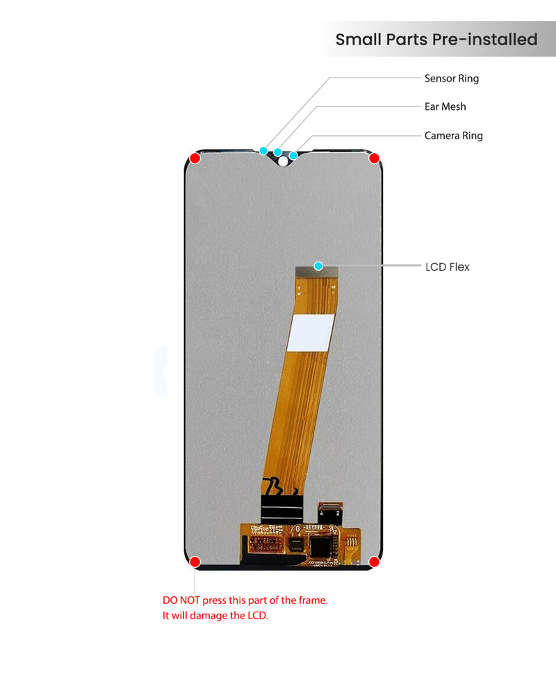 Samsung Galaxy A01 (A015V / 2020) LCD Screen Assembly Replacement Without Frame (Type-C / Narrow FPC Connector) (Refurbished) (All Colors)