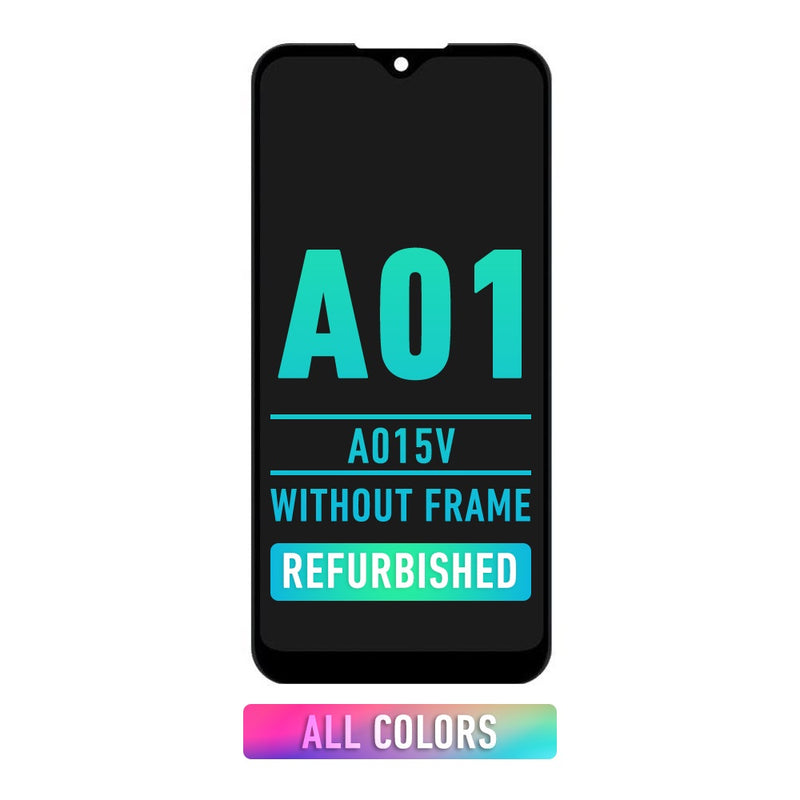 Samsung Galaxy A01 (A015V / 2020) LCD Screen Assembly Replacement Without Frame (Micro-USB / Wide FPC Connector) (Refurbished) (All Colors)
