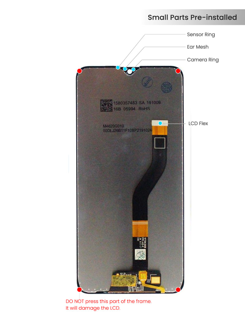 Samsung Galaxy A10s (A107 / 2019) LCD Screen Assembly Replacement Without Frame (Refurbished) (All Colors)