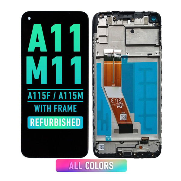Samsung Galaxy A11 / M11 (A115F / A115M  2020) LCD Screen Assembly Replacement With Frame (159.5) (INT Version) (Refurbished) (All Colors)