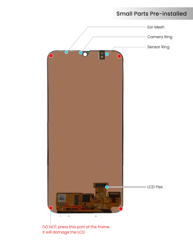 Samsung Galaxy A20 (A205 / 2019) LCD Screen Assembly Replacement Without Frame (Aftermarket Incell) (All Colors)