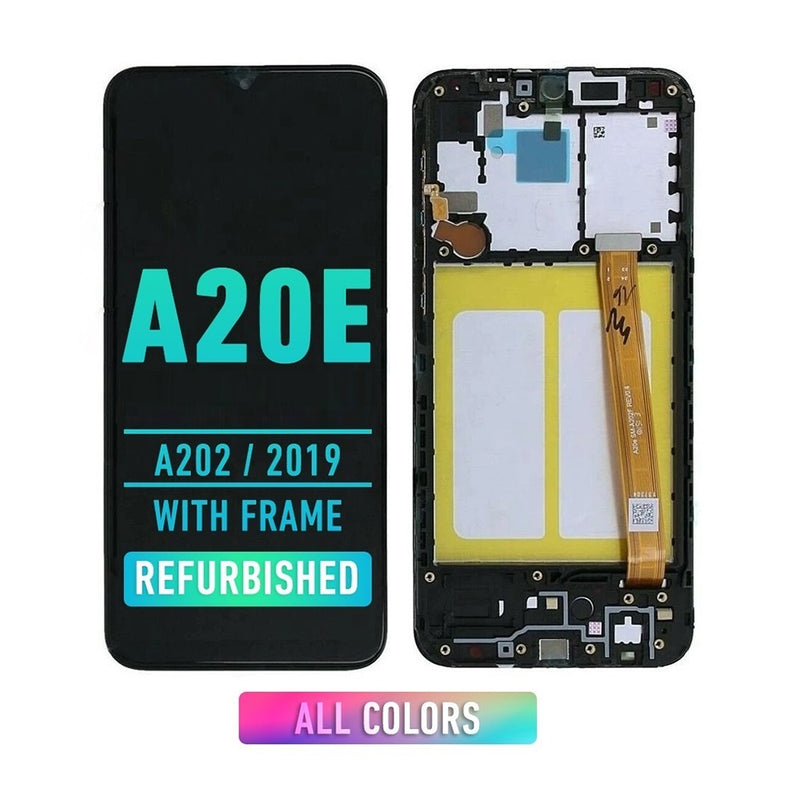 Samsung Galaxy A20e (A202 / 2019) LCD Screen Assembly Replacement With Frame (Refurbished) (All Colors)