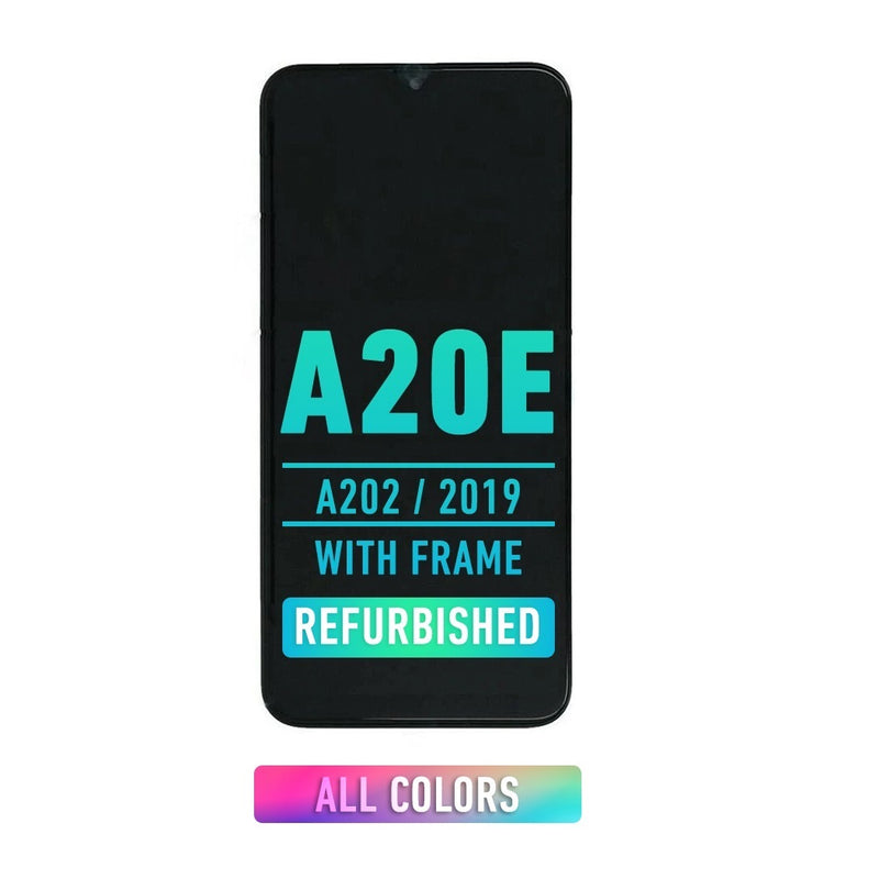 Samsung Galaxy A20e (A202 / 2019) LCD Screen Assembly Replacement With Frame (Refurbished) (All Colors)