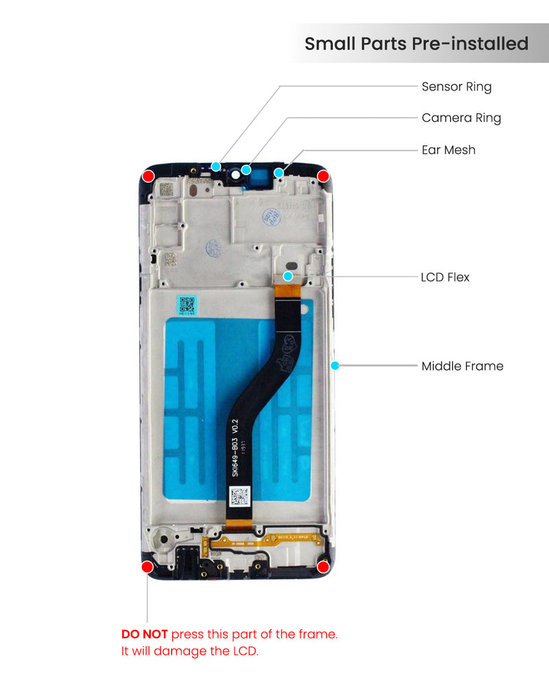 Samsung Galaxy A20s (A207 / 2019) OLED Screen Assembly Replacement With Frame (Refurbished ) (All Colors)