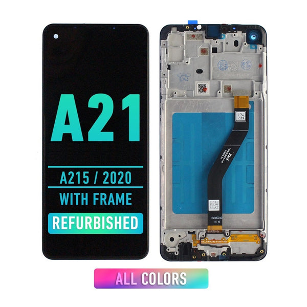 Samsung Galaxy A21 (A215 / 2020) LCD Screen Assembly Replacement With Frame (All Colors) (Refurbished)