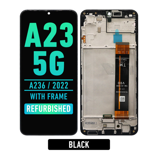 Samsung Galaxy A23 5G (A236 / 2022) LCD Screen Assembly Replacement With Frame (Refurbished) (Black)