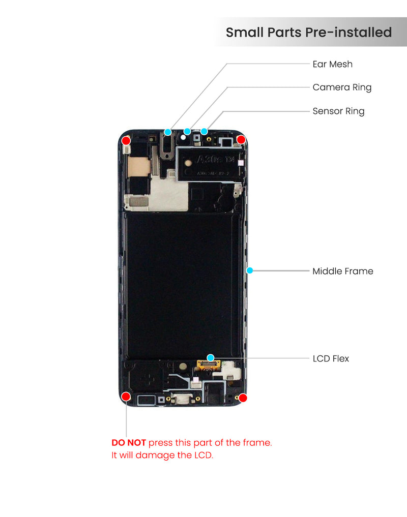 Samsung Galaxy A30s (A307 / 2019) OLED Screen Assembly Replacement With Frame (OLED PLUS) (All Colors)