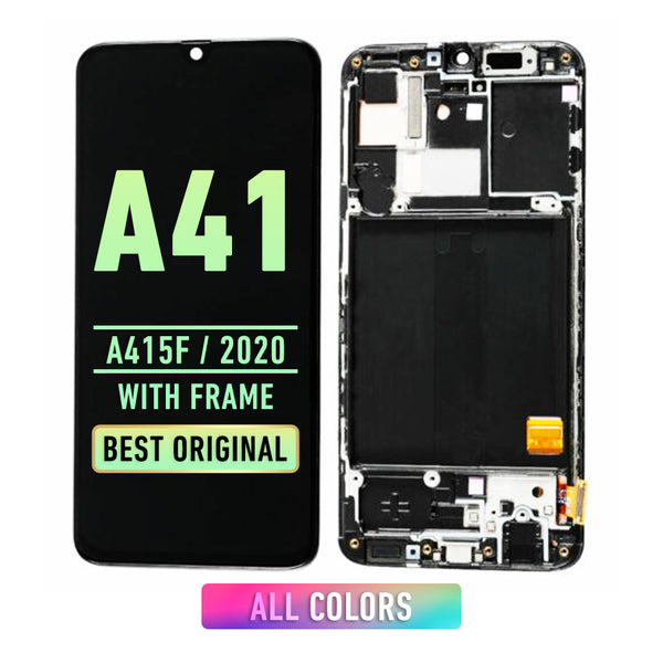 Samsung Galaxy A41 (A415F / 2020) LCD Screen Assembly Replacement With Frame (Premium) (Black)