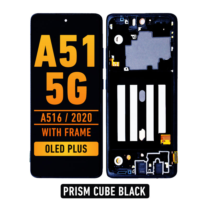 Samsung Galaxy A51 5G (A516 / 2020) OLED Screen Assembly Replacement With Frame (OLED PLUS) (Prism Cube Black)