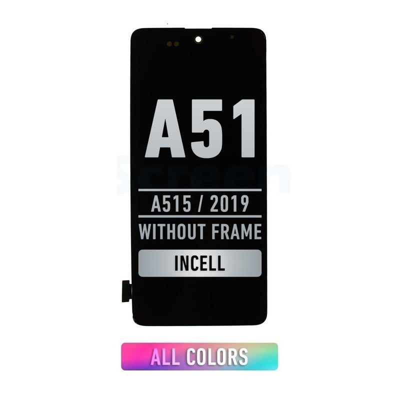 Samsung Galaxy A51 (A515 / 2019) (6.46) LCD Screen Assembly Replacement Without Frame (WITHOUT FINGER PRINT SENSOR) (Aftermarket Incell) (All Colors)