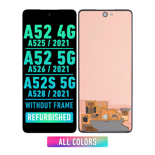 Samsung Galaxy A52 4G (A525 / 2021) / A52 5G (A526 / 2021) / A52s 5G (A528 / 2021) OLED Screen Assembly Replacement Without Frame (Refurbished) (All Colors)