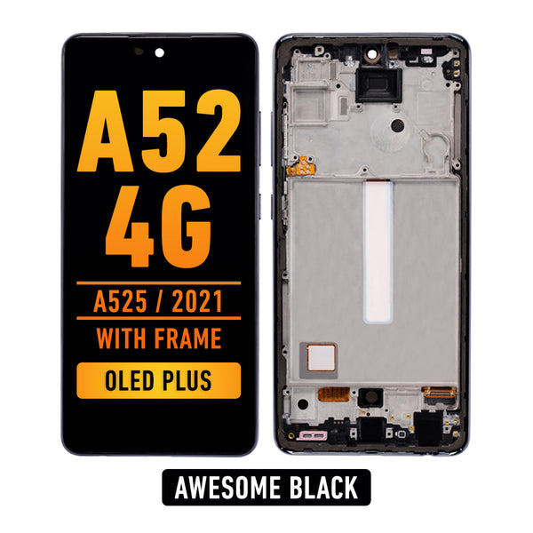 Samsung Galaxy A52 4G (A525 / 2021) OLED Screen Assembly Replacement With Frame (OLED PLUS) (Awesome Black)