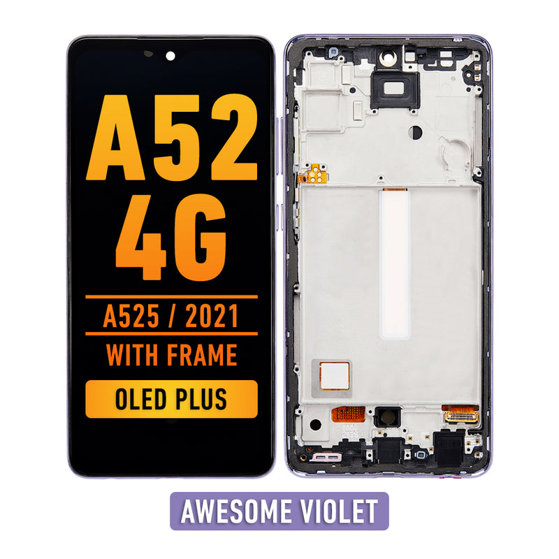 Samsung Galaxy A52 4G (A525 / 2021) OLED Screen Assembly Replacement With Frame (OLED PLUS) (Awesome Violet)